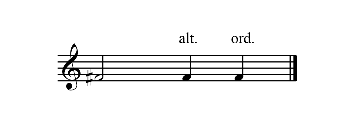 Notation of alternative fingerings