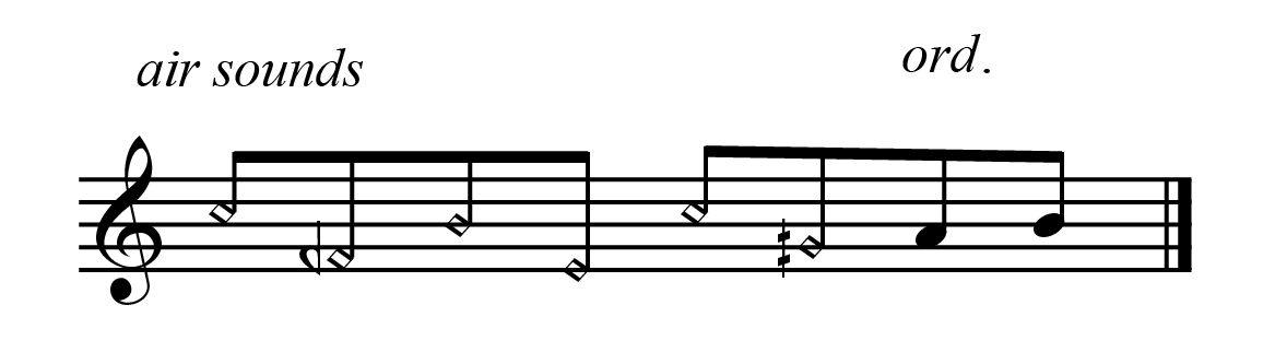 Notation of pure air sounds