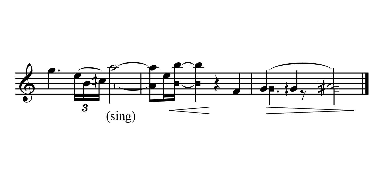 Notation of singing and playing