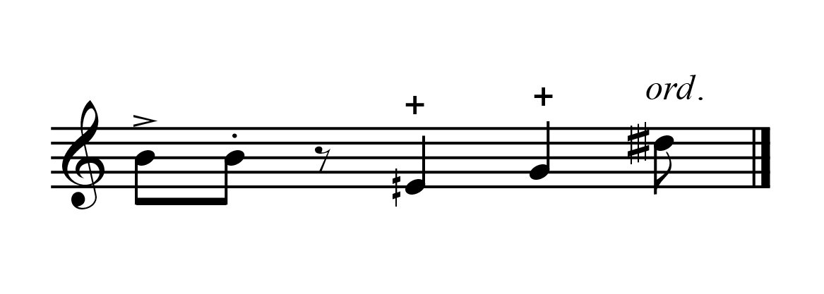 Notation of key clicks with pitch